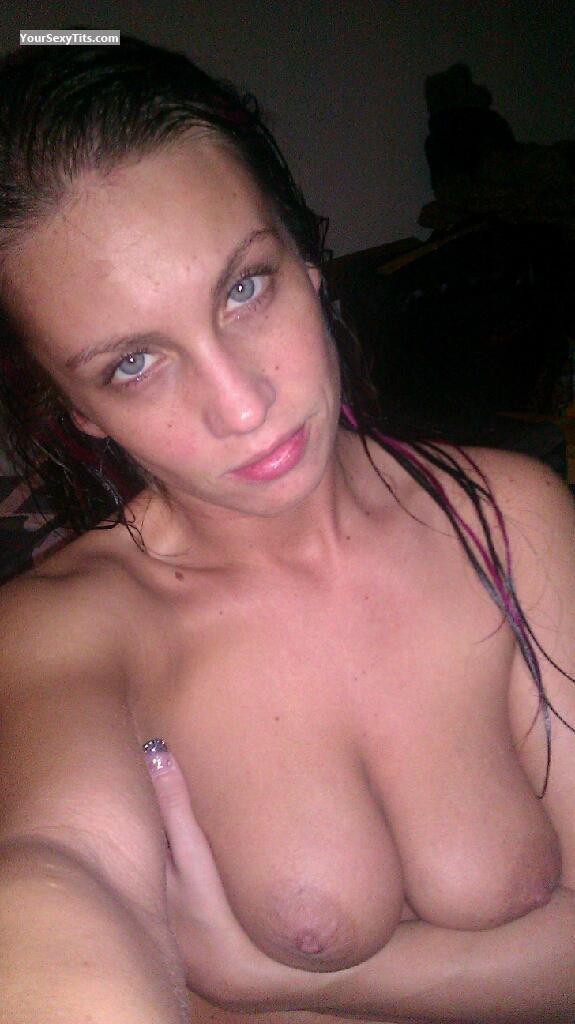 Tit Flash: My Medium Tits (Selfie) - Topless Devon from United States